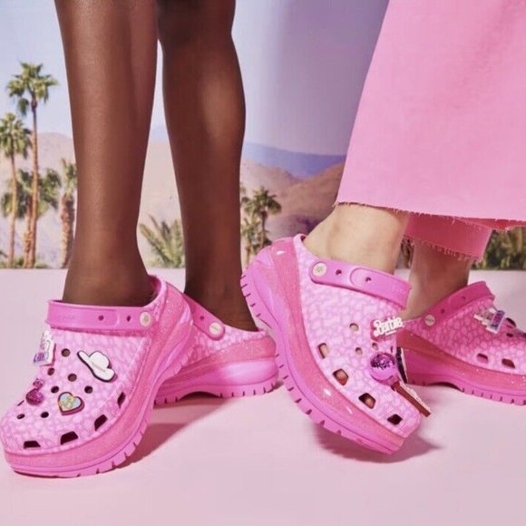 Brand New Crocs X Barbie Mega Crush Clog Pink Womens Sizes Limited Edition - Picture 2 of 3